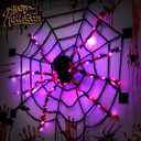 Christmas Decorations,4.5 ft Christmas Spider, Giant Spider, Haunted House Decorations,5.7ft Spider Web,58 LED Lights,8 Lighting Modes,8 Wall Mounted Traceless Adhesives, Battery Operated