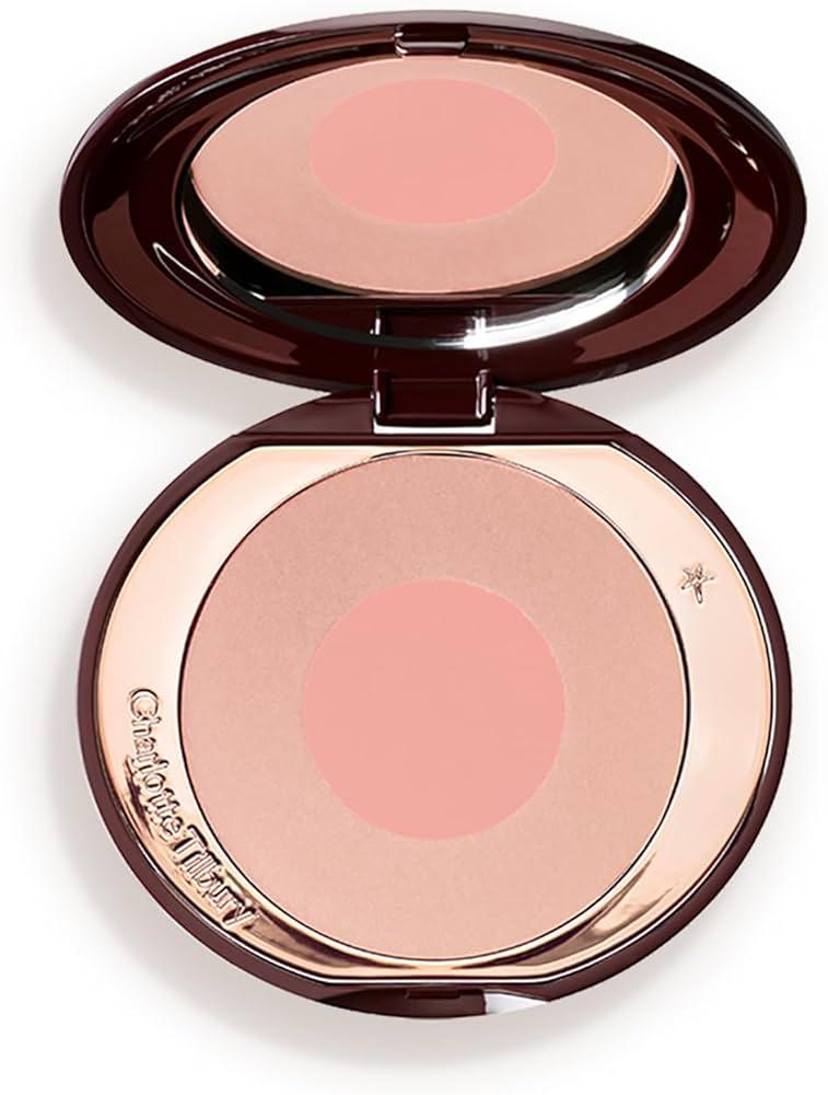 Charlotte Tilbury Cheek to Chic Powder Blush  TwoTone Cheek Makeup with a Radiant, Luminous Finish  Buildable Color that Smooths, Buffs & Blends for a Light Reflecting Glow  Pillow Talk Original