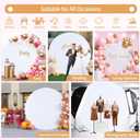 Gallety 7.2FT White Round Backdrop Cover with Size Adjuster & 4 Metal Clips, Universal Fit for 5ft-7.2ft Circle Stand, Polyester Fabric Arch Cover for Wedding, Birthday Party, Videos Photography Decor