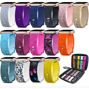 15 Pack Band Compatible with Apple Watch Bands 44mm 45mm 46mm 42mm 41mm 40mm 38mm 49mm for Women Men, Floral Engraved Band and Organizer for Watch Ultra Series 11 10 9 8 7 6 5 4 3 2 SE/SE 2nd/SE 3nd