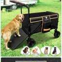 Snagle Paw Dog Wagon for Medium Large Dogs up to 120lbs | All Terrain Foldable Large Pet Stroller with Ramp & Tailgate (Extra Space), Dog Wagon Cart Adjustable Handle & One-Step Brake