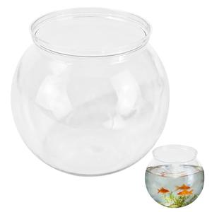 27 oz Mini Plastic Fish Bowl, Clear Round Small Fishbowl Aquarium, Unbreakable Shatterproof Plastic Betta Fish Tank, Desktop Goldfish Bowl for Home Decor & Party Centerpieces