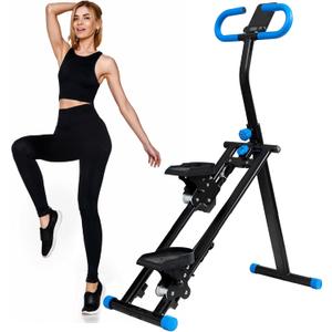 Stair Stepper for Home Gym Exercise, Vertical Climber Exercise Machine for Full Body Workout, Compact Folding Cardio Exercise Climber with Adjustable Handlebar (Blue)