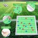 Dunzoom 24" x 18" Magnetic Soccer Coaching Board Double-Sided Dry Erase Board, Portable Tactical Clipboard Equipped with Magnet Numbers, Marker Pen, Eraser and Zipper Bag