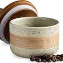 Small Ceramic Jar with Lid, Coffee Canister Coffee Container Kitchen Food Storage Jars for Spice Sugar Tea Bag, Stackable Decorative Jars for Countertop, 5 fl.oz (Beige)