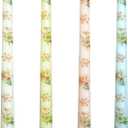 4-Pack Printed Taper Candles Unscented - Dripless & Smokeless 7-Hour Burn - 10" Hand-Poured Candles with Lily Design for Dining, Weddings (White/Pastel Yellow/Pink/Blue)