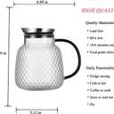 Purefold 40 ounces Pineapple Series Glass Pitcher with Stainless Steel Lid, Hot/Cold Water jug for Coffee, Lemonade, Iced Sun Tea,Beverage, Milk