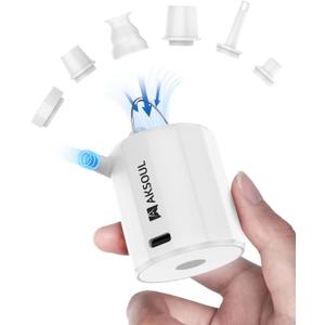 Mini Tiny Air Pump for Inflatables: USB Rechargeable Battery Powered Small Inflator - Portable Cordless Operated Electric Vacuum Pumps for Pool Floats Camping Mattress Backpacking