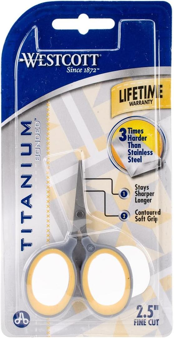 Pack of 3 Acme United Titanium Fine Cut Scissors 2 1/2 inch