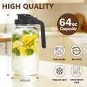 3 x 3 Pack Glass Pitchers with Lid, 64 oz Sun Tea Pitcher, Half Gallon Mason Jar Pitcher with Wide Mouth Airtight Lid for Ice Tea, Cold Brew Coffee, Fridge Water, Milk, Juices, Leak Proof Water Jug