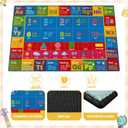 7.6x12 ft Large ABC Alphabet Classroom Rug Colorful Educational Area Mat Alphabets Shape Animal Fruit Play Carpet Educational Learning Mat for Back to School Preschool Nursery Kindergarten (Alphabet)