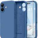 Magnetic for iPhone 16 Case, Compatible with MagSafe, [Screen Protector + Full Camera Protection], Silicone Shockproof Anti-Scratch Protective Phone Case for iPhone 16 6.1", Lake Blue