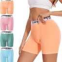 ALLBASE Womens Boxer Briefs High Waisted Modal Boy Shorts Underwear (Medium, Multicolor02-pack of 4)