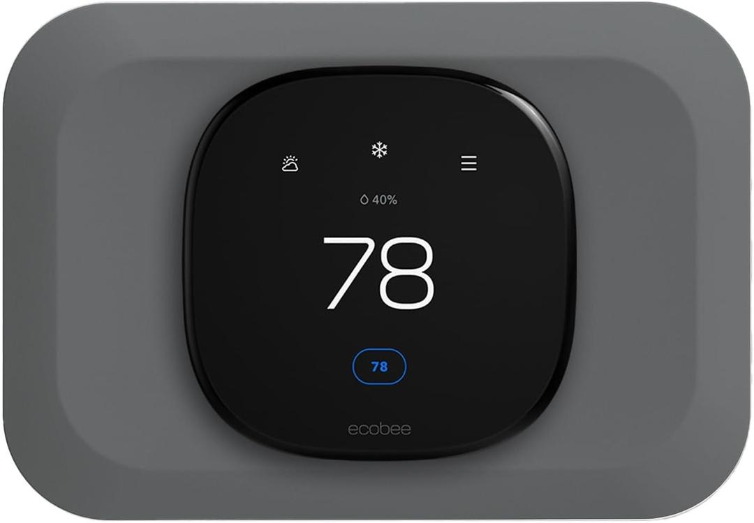 Wall Plate Cover Compatible with New 2022 Ecobee Smart Thermostat Premium & 2022 Ecobee Smart Thermostat Enhanced, Programmable WiFi Thermostat Accessory, Grey (Gray)