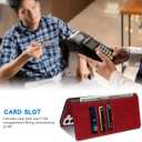 ZZXX for Samsung Galaxy S22 Wallet Case with [RFID Blocking] Card Slot Stand Strong Magnetic Leather Flip Fold Protective Phone Case for Samsung Galaxy S22 Case Wallet(Red-6.1 inch)