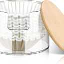 Qunclay Acrylic Coffee Filter Holder Reusable Clear Coffee Filter Storage Container Dispenser with Bamboo Lid for Counter Kitchen Accessories(Classic Style)