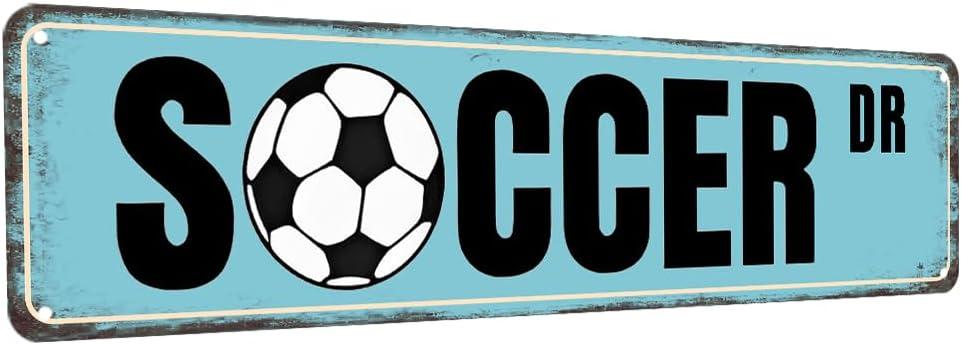Soccer Posters For Boys Bedroom Soccer Decor Soccer Dr Tin Sign Soccer Gifts For Men Soccer Street Signs For Bedroom Soccer Wall Art Football Room Decor For Boys Bedroom Soccer Decorations 4x16 Inch