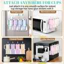 Magnetic Cup Holder for Fridge,8 Cups Water Bottle Organizer for Stanley 30 40 oz with Tumbler Lid Organizer,High Capacity Heavy Duty Kitchen Storage Rack Accessories