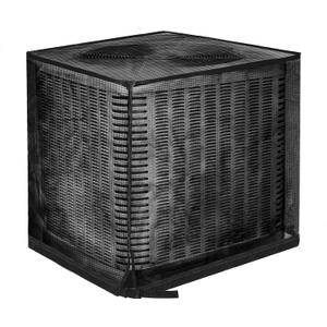 TRELC Outdoor Air Conditioner Cover, Mesh AC Unit Cover Protects from Clogging - Cottonwood, Leaves, Weeds (27.5" x 27.5" x 31.5") Black