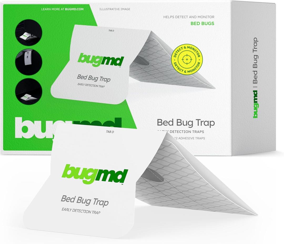 BugMD Bed Bug Trap (1 Pack, 12 Traps) - Interceptors, Bed Bug Prevention, Sticky Glue Traps, Insect Trap Indoor BugMD Bed Bug Trap (1 Pack, 12 Traps) - Interceptors, Bed Bug Prevention, Sticky Glue Traps, Insect Trap Indoor