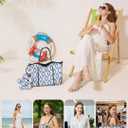Neoprene Tote Bag for Women, Large Travel Beach Bag with Detachable Pouch, Stylish Lightweight Everyday Carryall, Medium