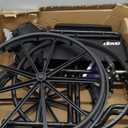 Drive Medical Silver Sport 1 Folding Transport Wheelchair - Lightweight Mobility Support - Full Armrests - Removable Swing-Away Footrests - Durable Steel Construction - Compact Folding Frame - Black