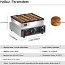 110V US Commercial 25PCS Mini Pancake Maker,950W Mini Dutch Pancake Maker,Non-stick,Dutch Poffertjes Grill,Stainless Steel,Breakfast,Snacks,Desserts.