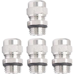 Biaungdo 4 Pack NPT 1/4" Cable Gland Waterproof, Stainless Steel Cable Connectors Wire Glands Joints, Adjustable 3-6.5 mm