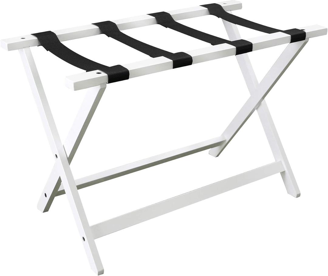 Heavy Duty 30" Extra Wide Luggage Rack - White
