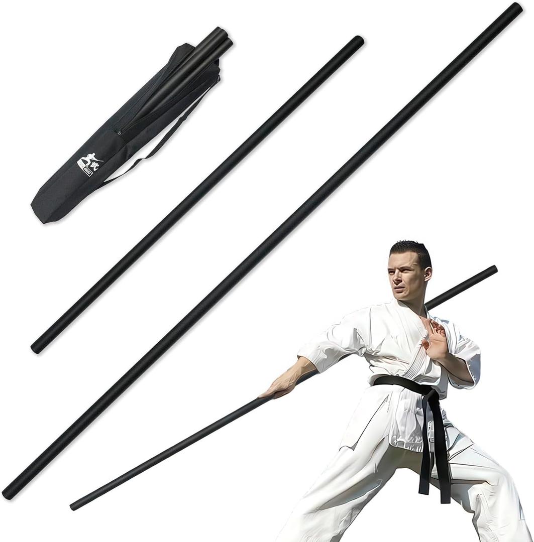 4ft & 6ft Collapsible Bo Staff  Foam-Padded Martial Arts Training Staff for Safe Practice, Portable Design with Carry Bag