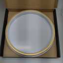 10" Small Gold and White Tray, Lightweight Metal Round Vanity Tray for Bathroom, Candle Holder for Living Room Decor, White Brushed Gold 