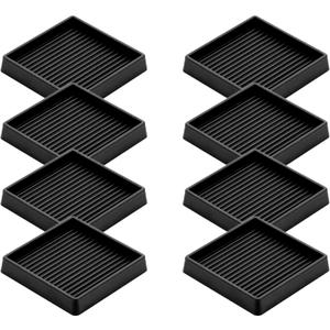 VOCOMO 3X3 Rubber Caster Cups, Non Slip Furniture Pads, Anti-Slip Gripper, Anti Skid Furniture Feet, Anti Slide Floor Protector for Bed Couch Stoppers (8 Pack, Black)