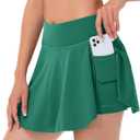 MAGCOMSEN Women's Tennis Skorts with Pockets High Waisted Golf Skirts Inner Shorts Pickleball Athletic Workout Skorts (L)