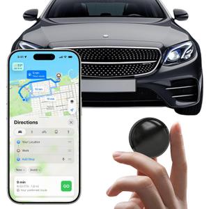 GPS Tracker for Vehicles.Mini Hidden Magnetic GPS Tracker for Vehicles - Full Global Coverage, No Subscription or SIM Card Required - Perfect for Cars, Assets, Pets, Kids, and Seniors(Black Circle)