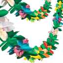 FUTUREPLUSX 2 Pack Tropical Garland Party Decorations, 20ft Multicolored Tissue Paper Hibiscus Flower Summer Banner for Beach Theme Luau Hawaiian Party Supplies Jungle Birthday Decor