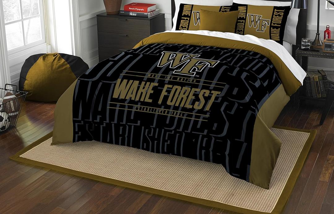 Northwest NCAA Unisex Comforter and Sham Set (Full/Queen, Modern Take)