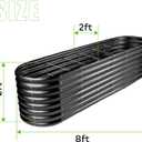 Land Guard 8×2×2ft Galvanized Raised Garden Bed Kit, Raised Garden Boxes Outdoor, Oval Metal Raised Garden Beds for Vegetables, Gray