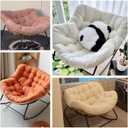 (Only Cushion) Indoor Outdoor Waterproof Papasan Rocking Chair Cushion,Thicken Patio Rocking Egg Chair Cushion, Rattan Chair Cushions, Hammock Chairs Cushions for Garden, Porch, Balcony (Wine Red)