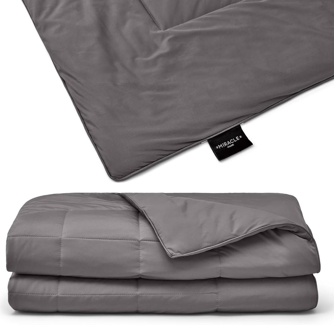 Miracle Made Cool-to-The-Touch Comforter Silver-Treated, Soft, Breathable Fabric Lightweight, Cozy Bedding Designed for Hot Sleepers Queen Size Blanket, Stone