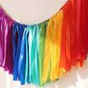 Handmade Party Garland Hanging Decorations Preassembled Colorful Ribbon Tassel Garland Fabric Shabby Chic Banner for Wedding Bachelorette Baby Shower Birthday 40 Inches(L) X 14 Inches(H)