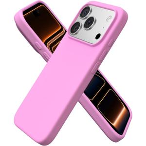 ORNARTO Compatible with iPhone 17 Pro Case 6.3", Slim Liquid Silicone 4 Layers Full Covered Soft Gel Rubber Shockproof Cover, Protective Phone Case for iPhone 17 Pro-Cherry Blossom