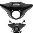 Motorcycle Front Headlight Fairing Cowl with Clear Windshield Deflector Windscreen Visor Compatible with Rebel 1100 2021-2026, Glossy Black