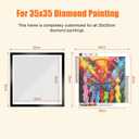 NAIMOER Upgraded 2Pack Diamond Painting Frames for 35x35cm Canvas, Magnetic Art Frame Self-Adhesive With Hooks for Wall Window Door (Black)