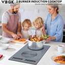 VBGK induction cooktop,110V 2300W double burner hot plate with LED touch control, 9 Power Levels, Kids Lock & Timer, Overheat Protection,2 burner induction cooktop