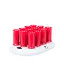 CALISTA Ion Hot Rollers for Short Hair | Hair Roller Clips Included | Heats to 230F | Dual Voltage | Add Hands-Free Curls, Waves, and Volume (Pink Verbena, Short - 12)