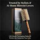 Boar Bristle Round Hair Brush Lightweight Cork Handle, Blonde Boar and Nylon Bristles, 2.75 Inch Blow Out Barrel, Fine to Medium Hair Blowout for Women