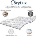CozyLux Full Size Mattress Pad - Cotton Mattress Topper Full - Fits up to 8-21" Thick Mattresses, 450GSM Quilted Fitted Breathable Soft Mattress Cover, Cooling Mattress Protector (54"x75", White)