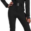 GSOU SNOW Ski Suit Women Snowsuit Slim One Piece Jumpsuit Snow Jackets Waterproof Winter Windproof Outdoor Sports Warm (X-Small, All Black)