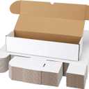 Bulk 400 Capacity Toploaders Storage Box, in Total 25 Pack Brown White Cardboard Shipping Boxes for 10000 Count 35pt 3x4 inch Toploaders