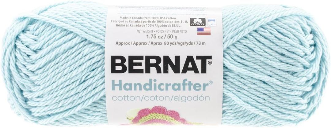 Bernat Handicrafter Cotton Yarn - Solids-Robin's Egg